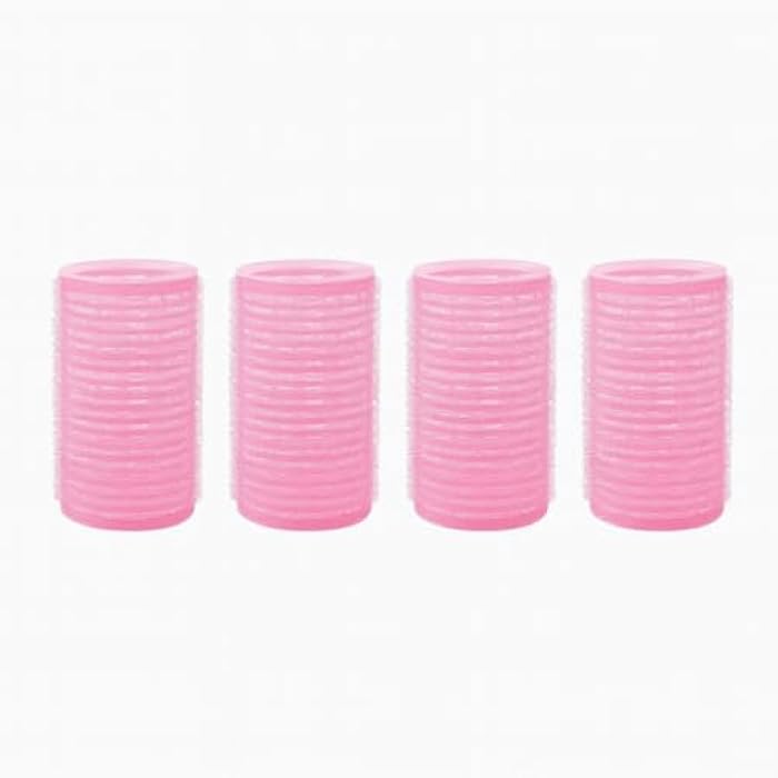 Self-Grip Hair Rollers, Pink Curlers for Natural Heatless Styling, 4 Piece Set - Image 2